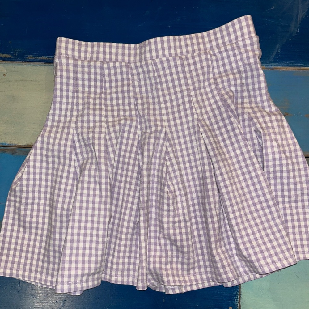 Altar'd State Pleated Skirt Gingham